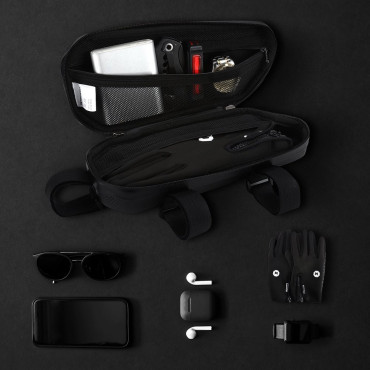 Borsa per biciclette su una cornice per biciclette 1,5 l Nero