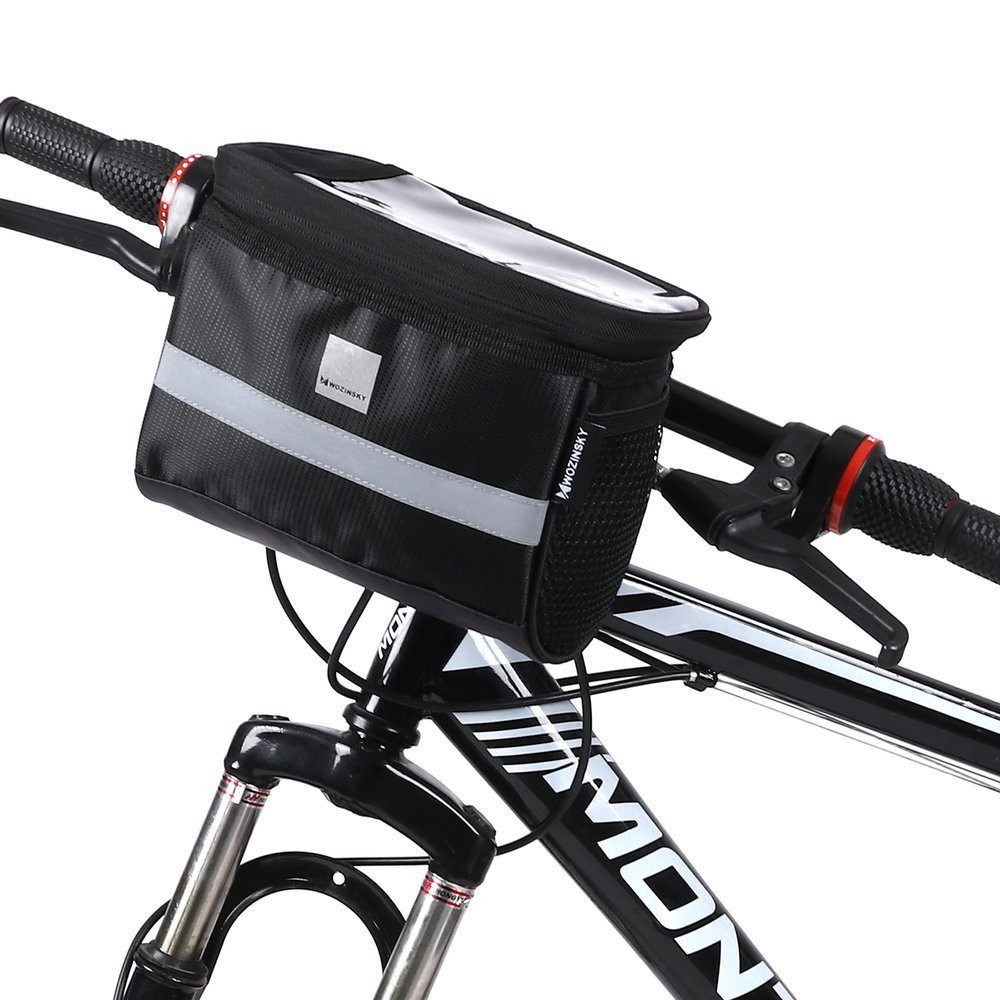 Cykelväska på ratten med ett telefonväska 2 liter svart