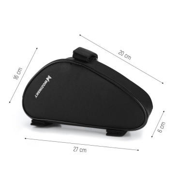 Borsa per biciclette su una cornice per biciclette 1,5 l Nero