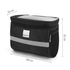 Bolsa de bicicleta no volante com um caso de telefone 2 l preto
