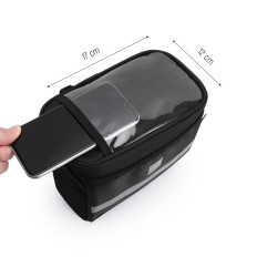 Bolsa de bicicleta no volante com um caso de telefone 2 l preto