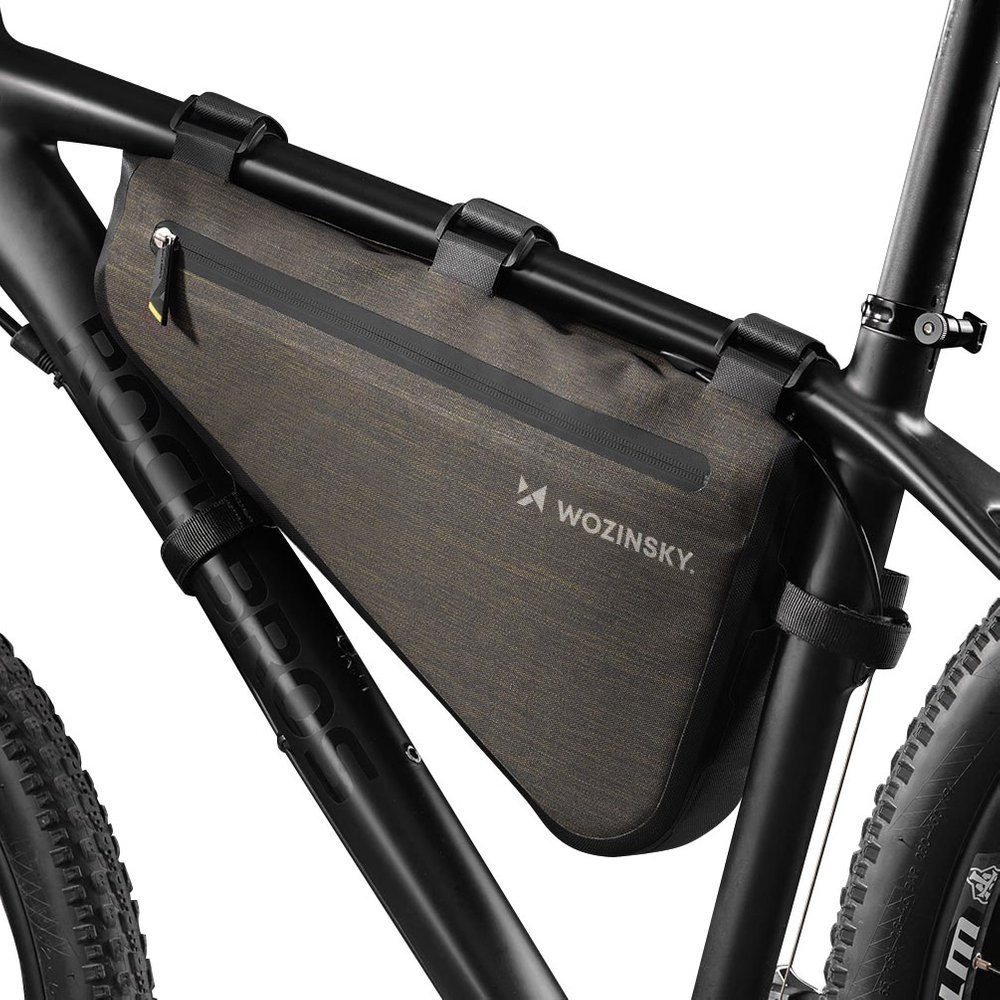 Saco de bicicleta em um quadro de 5 l cinza