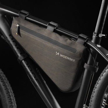 Saco de bicicleta em um quadro de 5 l cinza
