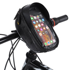 Cykelväska på ratten med ett telefonfall 1 liter svart