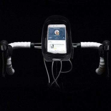 Sykkelpose på rattet med en telefonsak 1 l svart