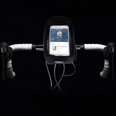 Sac de vélo sur le volant avec un boîtier de téléphone 1 l noir