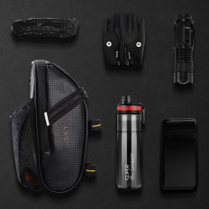 Borsa per biciclette sotto la sella 1,5 l Nero