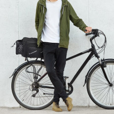 Bicykel Bag na trupe s ramenným popruhom 9L pláštenka čierna
