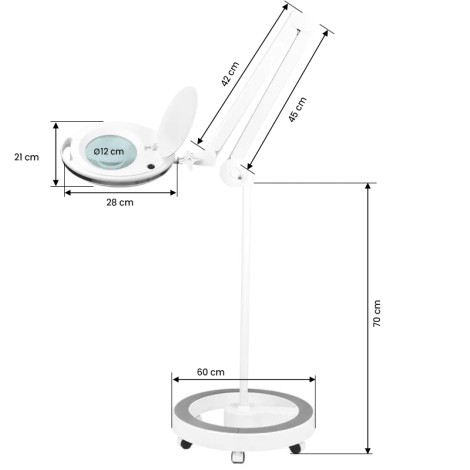 Elegante 6027 Lampada ingranditore 5D con 60 LED SMD e treppiede