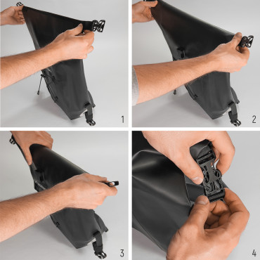 Bolsa de bicicleta impermeável Sakwa no tronco 25L preto
