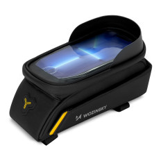 Fietszak op een frame met een telefoonhoesje 1L Zwart