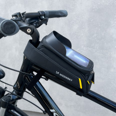 Cykelväska på en ram med ett telefonväska 1l svart