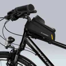 Cykelväska på en ram med ett telefonväska 1l svart