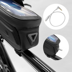 Bolsa de bicicleta no quadro com um caso de telefone 1,7 l preto