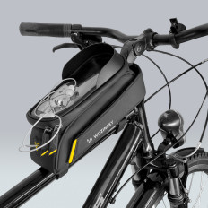 Cykelväska på en ram med ett telefonväska 1l svart