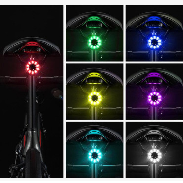Luz de bicicleta LED traseira com micro usb vermelho luz 5 modos pretos