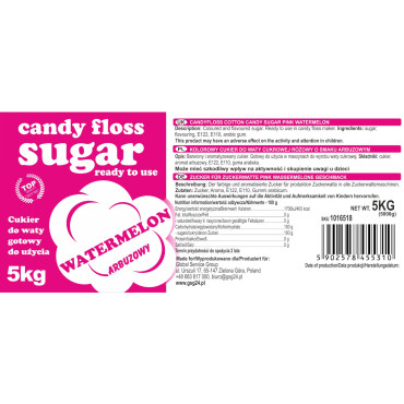 Πολύχρωμη ζάχαρη για το κόκκινο βαμβάκι με μια γεύση καρπούζι 5kg