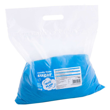 Açúcar colorido para algodão doce azul com sabor natural 5kg