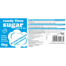 Sucre coloré pour bonbons de coton bleu avec goût noir de 5 kg