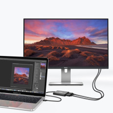Adaptador Distribuidor USB Tipo C Thunderbolt 3 Preto