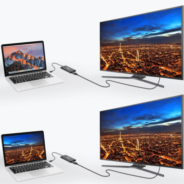 Adaptador Distribuidor USB Tipo C Thunderbolt 3 Preto