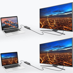 Adaptador Distribuidor USB Tipo C Thunderbolt 3 Preto