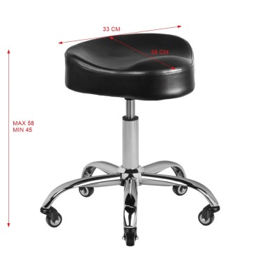 Tabouret Gabbiano A450 noir — vue de face