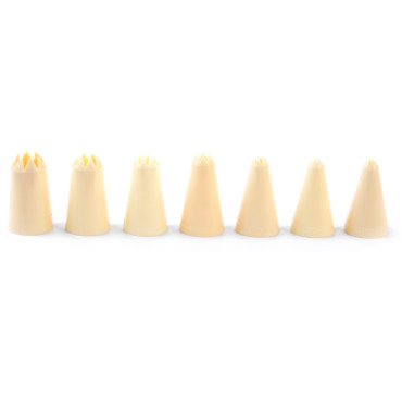 Termina para confeitaria mangas cones para decorar o conjunto de 8-20mm ondulado de 7pcs. - Hendi 551110