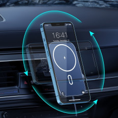Suporte magnético do carro + carregador de indução Qi 15w preto