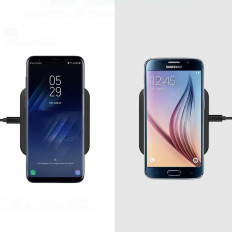 QI 10W trådløs lader for svart telefon og hodetelefoner