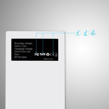 Adaptador para carregamento sem fio qi iluminando injeção branca inlay