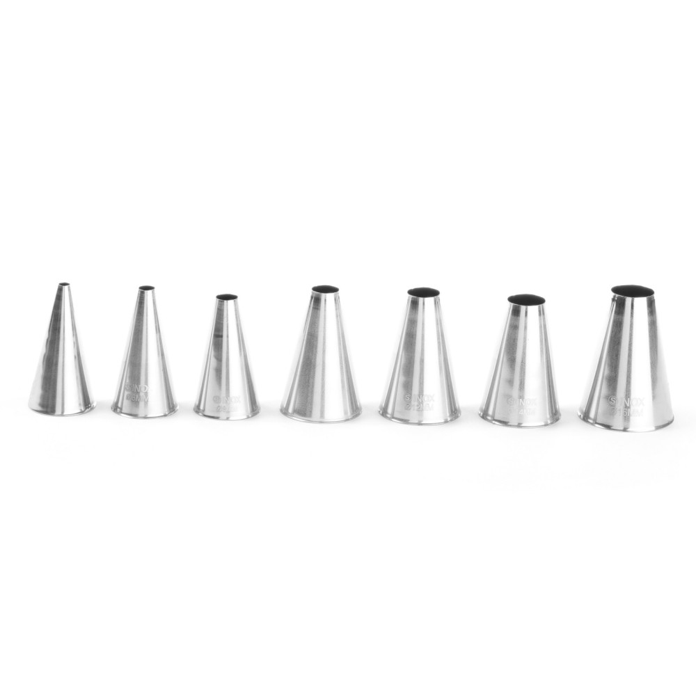 Tippek a cukrászati kúpokhoz acél díszítéshez 4-16mm 7db. - Hendi 551615 Tippek a cukrászati kúpokhoz acél díszítéshez 4-16mm 7db. - Hendi 551615