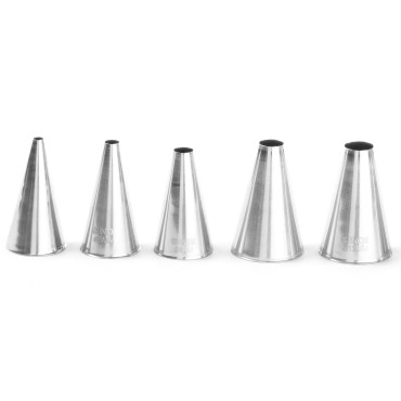 Dicas para confeitaria cones de mangas para decoração de aço 2-10mm 5pcs Hendi 551691