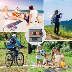 Solar-oplader voor een toeristische telefoon met USB 14W vouwgrijs