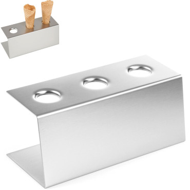 Suporte de sorvete de aço inoxidável para 3 bolachas - Hendi 755730