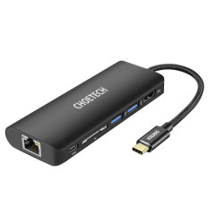 Dockningsstation Hub USB Typ C 6W1 100W PD Svart