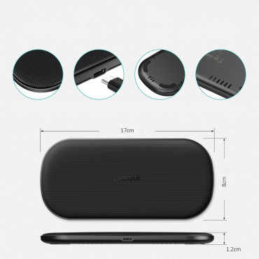 QI brezžični polnilnik za telefon in airpod 2in1 10w črna