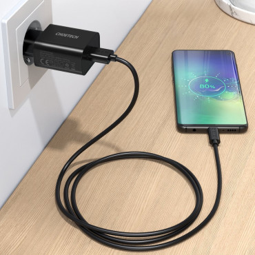 Quick QuickCharge 3.0 18 W 3A Carregador de Rede + USB 1M Black Cable