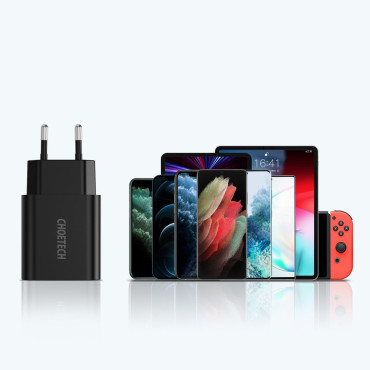 Snabb snabbladdning 3.0 18W 3A Nätverksladdare + USB 1M svart kabel