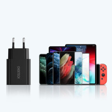 Quick QuickCharge 3.0 18 W 3A Carregador de Rede + USB 1M Black Cable