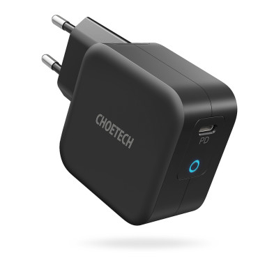 GAN USB-nätverk Laddare Typ C 60W + USB-kabel Typ C 1.8m svart