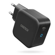 Carregador de rede USB GAN Tipo C 60W + Tipo de cabo USB C 1.8m Preto
