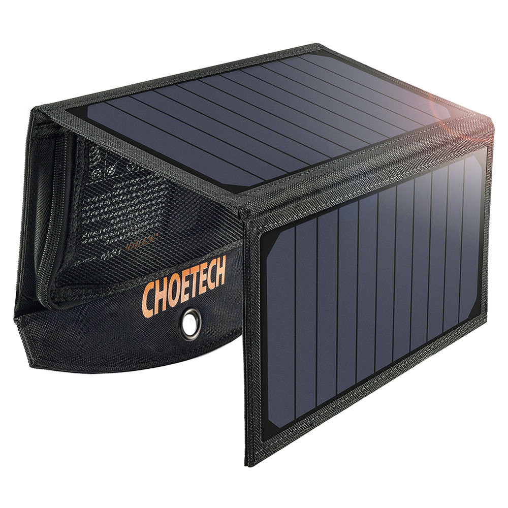 Solar Solar Charger USB Fällbar 19W 2XUSB Svart Solar Solar Charger USB Fällbar 19W 2XUSB Svart