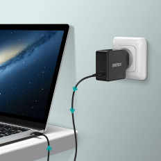 Snabb USB-nätverk Laddare Typ C PD 60W 3A svart
