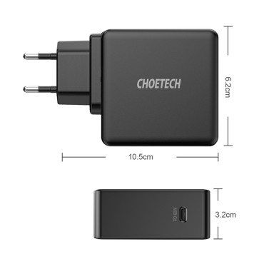 Snabb USB-nätverk Laddare Typ C PD 60W 3A svart