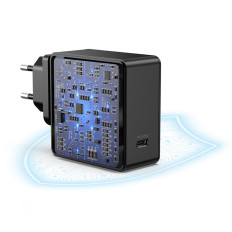 Snabb USB-nätverk Laddare Typ C PD 60W 3A svart