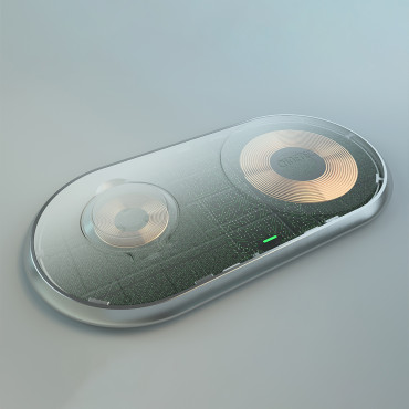 Ασύρματο φορτιστή Qi 2in1 σε smartphone Apple Παρακολουθήστε με το USB Type C Type C