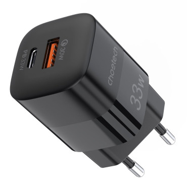 Carregador Apercha rápido USB Tipo C PD QC 33W Preto