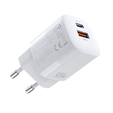 Fast Apertica USB Δίκτυο φορτιστή τύπου C PD QC 33W White