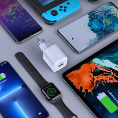 Fast Apertica Caricabatterie di rete USB Tipo C PD QC 33W Bianco